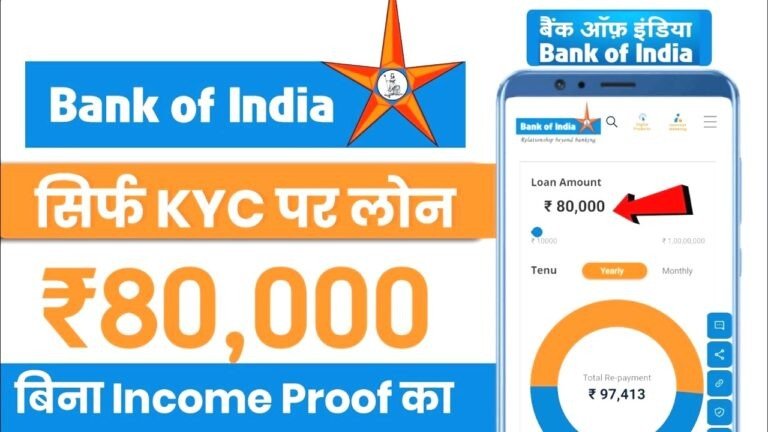 बैंक ऑफ इंडिया पर्सनल लोन से पाएं सिर्फ KYC पर ₹80,000 का पर्सनल लोन
